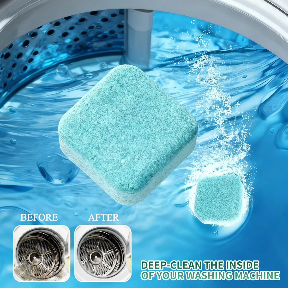 SOPAMI Washing Machine Cleaner Tablets 12 Pack Pet Safe Eco Friendly Cleaning Tablets Neutralizes Pet Related Odors Deep Cleans Grime Keeps Washing Machine Fresh Easy to Use