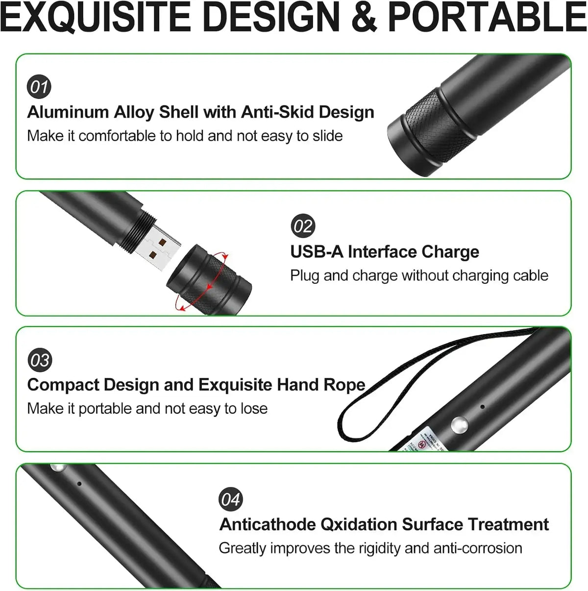 Rechargeable Green Laser Pointer/ Line Light Flashlight Long Distance Range for TV/LED/LCD Screens Flashlights Presentation, Laser Pointer Toy，Office / Outdoors / Cat/Astronomic / Construction Pet Supplies Cat Toy Petlovers