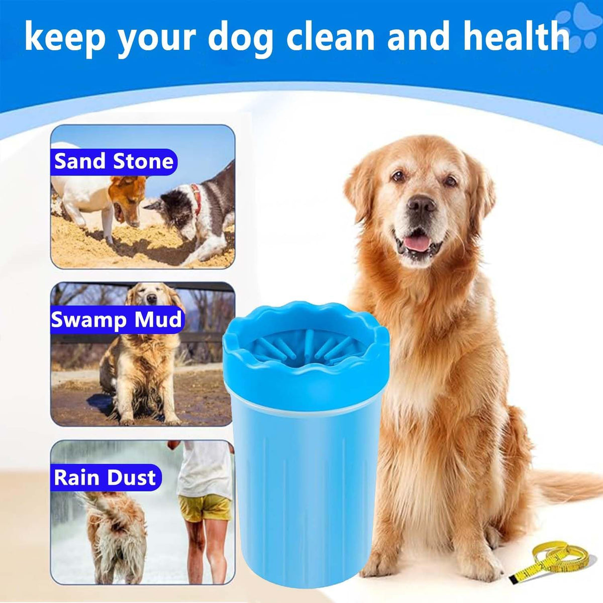Dog Paw Cleaner,Paw Cleaner for Dog,Pets Foot Wash Cup-Dog Wash Paw Cup-Pet Foot Cleaner for Small Medium Breed Dogs/Cats Pet Clean Paws Miracle Tool(With 1 Towel& 1Brush)
