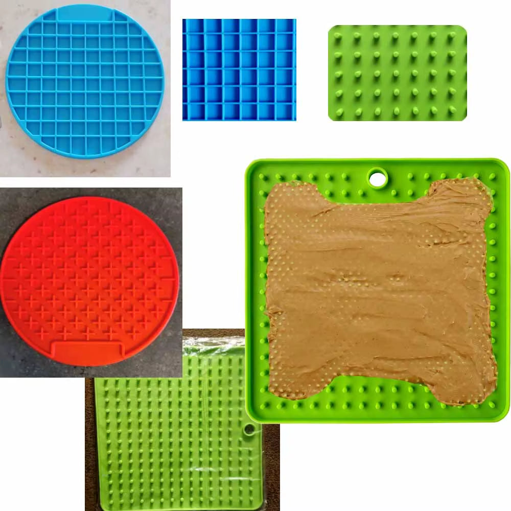 Mat for Dogs Cats Slow Food Bowls Silicone Pets Feeding Lick Pad Pet Slow Feeder Anxiety Food Container Lickimat for Dogs Puppy