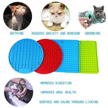 Mat for Dogs Cats Slow Food Bowls Silicone Pets Feeding Lick Pad Pet Slow Feeder Anxiety Food Container Lickimat for Dogs Puppy