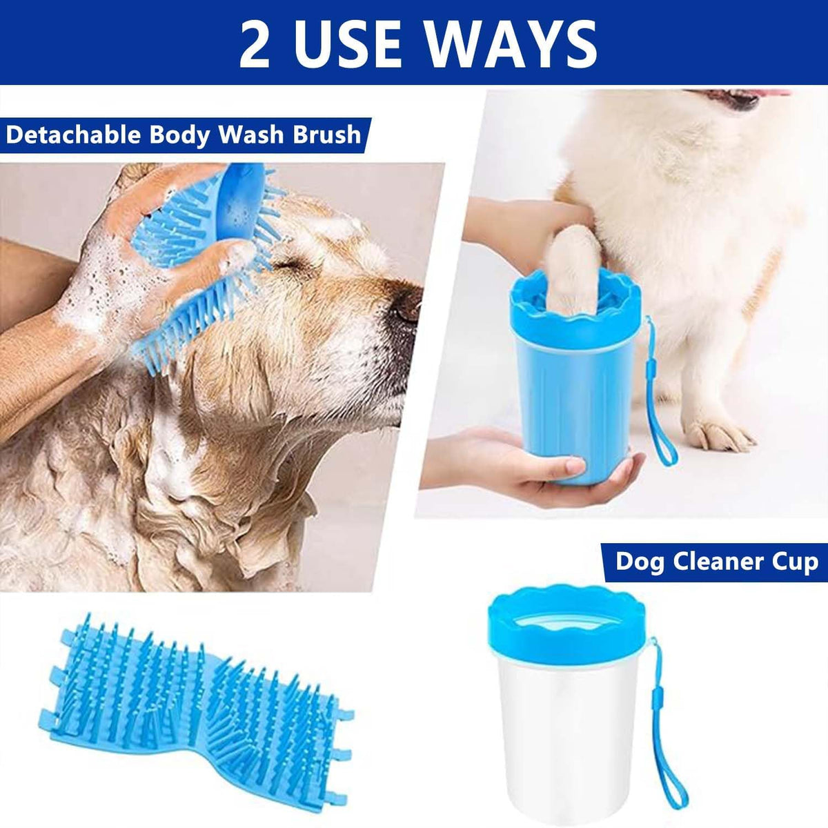 Dog Paw Cleaner,Paw Cleaner for Dog,Pets Foot Wash Cup-Dog Wash Paw Cup-Pet Foot Cleaner for Small Medium Breed Dogs/Cats Pet Clean Paws Miracle Tool(With 1 Towel& 1Brush)