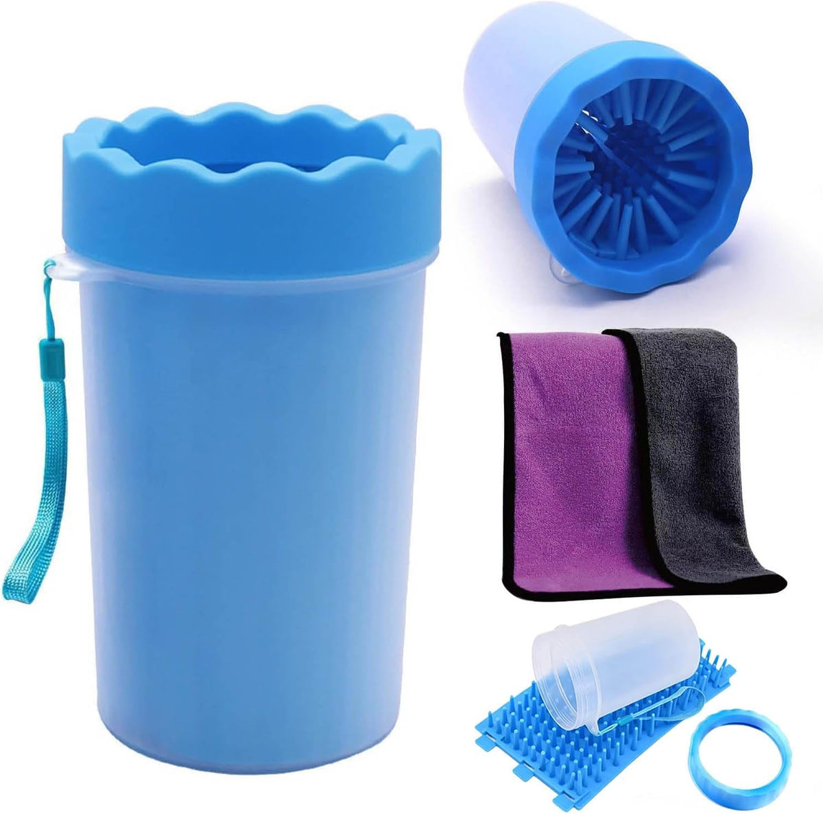 Dog Paw Cleaner,Paw Cleaner for Dog,Pets Foot Wash Cup-Dog Wash Paw Cup-Pet Foot Cleaner for Small Medium Breed Dogs/Cats Pet Clean Paws Miracle Tool(With 1 Towel& 1Brush)