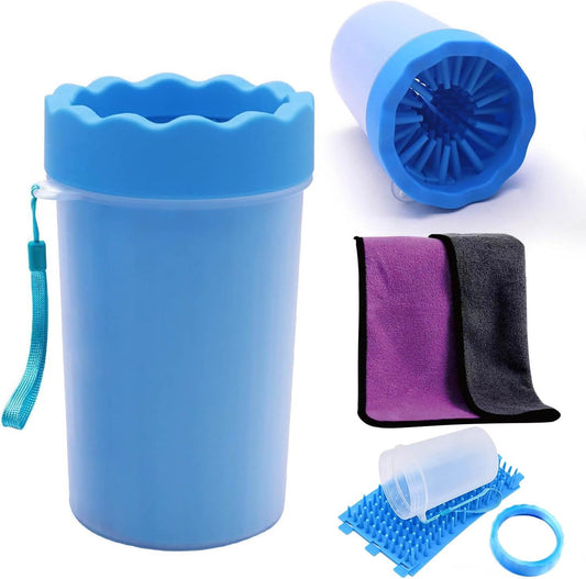 Dog Paw Cleaner,Paw Cleaner for Dog,Pets Foot Wash Cup-Dog Wash Paw Cup-Pet Foot Cleaner for Small Medium Breed Dogs/Cats Pet Clean Paws Miracle Tool(With 1 Towel& 1Brush)