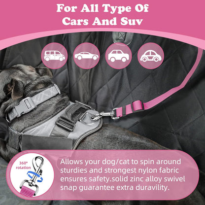 2 Pack Dog Seat Belt for Car, Headrest Restraint Nylon Safety Straps